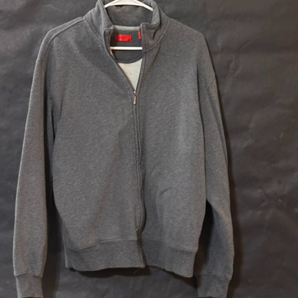 Izod Zip Up Gray Size Medium Track Jacket Sweatshirt Cozy Womens Jogging